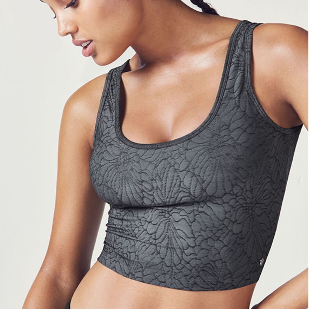 NWT Fabletics Black Floral Tank Top